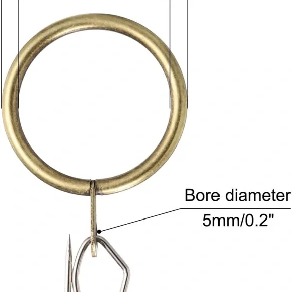 Gold Curtain Rings with Clips - Picture 2 of 6